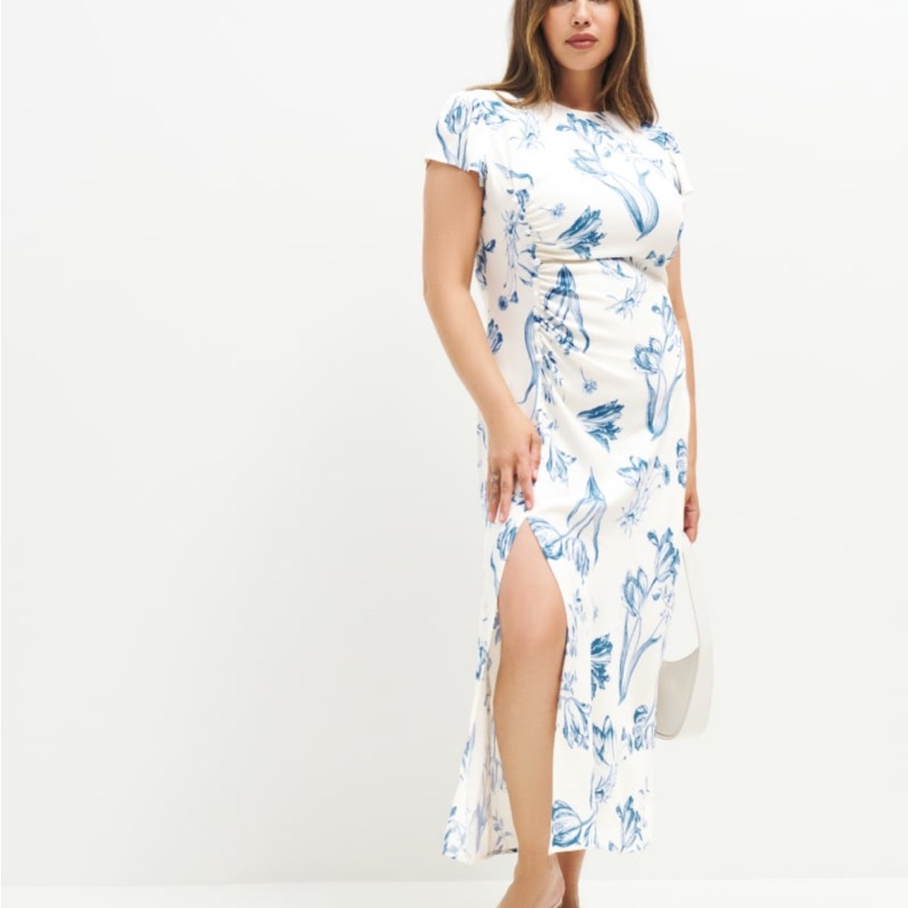 REFORMATION - NWT Elegant White and Blue Floral Maxi Dress